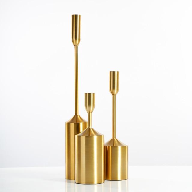 Zestaw Świeczników Na Stół | Złote Świeczniki Nowoczesne-Candle Holder-Polizatto