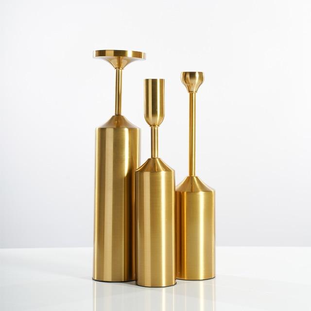 Zestaw Świeczników Na Stół | Złote Świeczniki Nowoczesne-Candle Holder-Polizatto