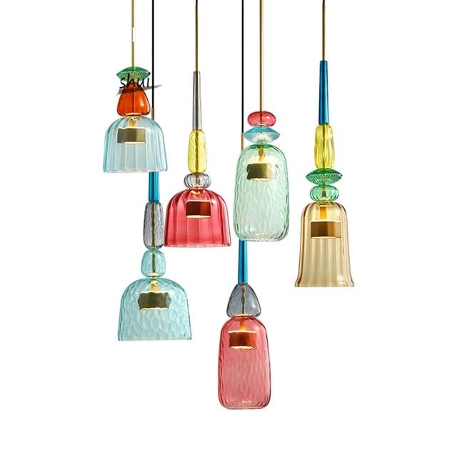 Lampa Wisząca Szklana | Kolorowa Designerska Lampa-Ceiling Lamp-Polizatto