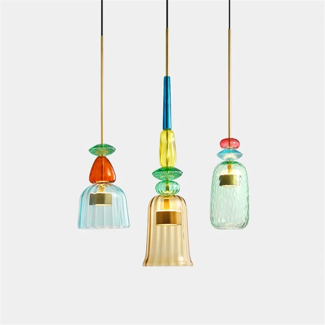 Lampa Wisząca Szklana | Kolorowa Designerska Lampa-Ceiling Lamp-Polizatto
