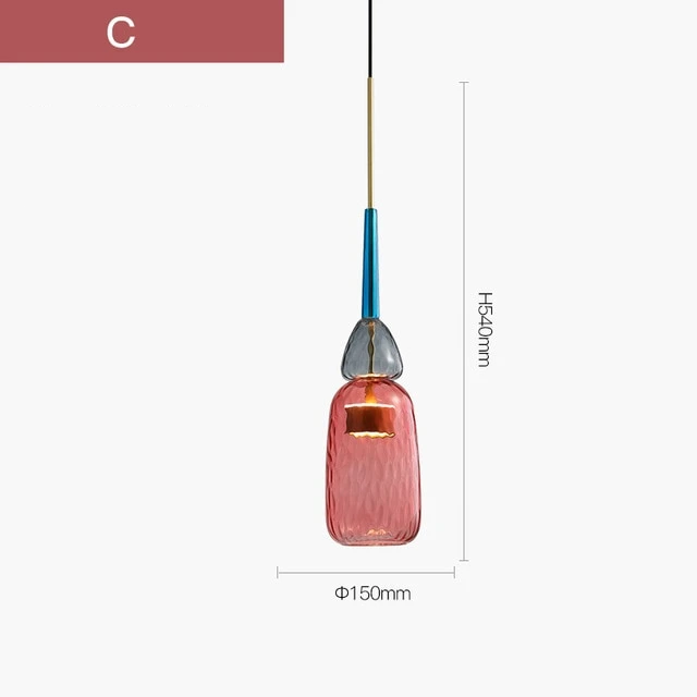 Lampa Wisząca Szklana | Kolorowa Designerska Lampa-Ceiling Lamp-Polizatto