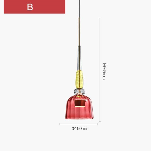 Lampa Wisząca Szklana | Kolorowa Designerska Lampa-Ceiling Lamp-Polizatto