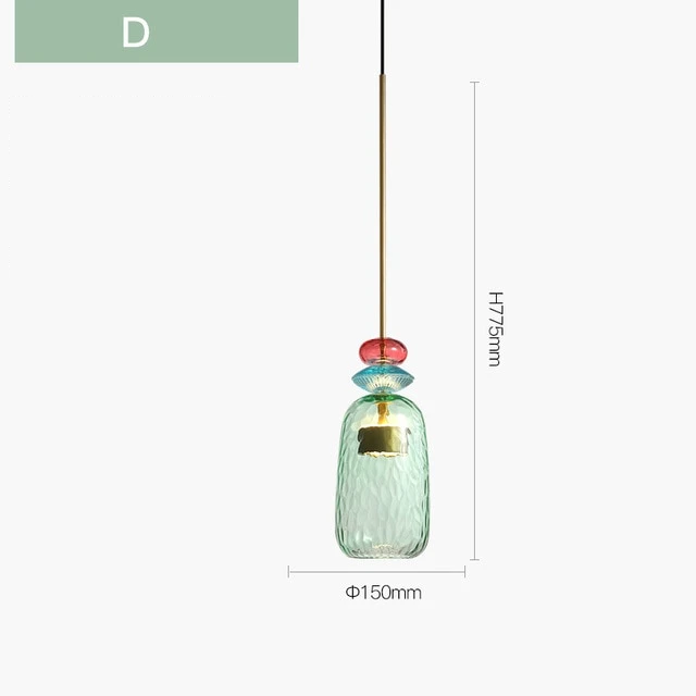 Lampa Wisząca Szklana | Kolorowa Designerska Lampa-Ceiling Lamp-Polizatto