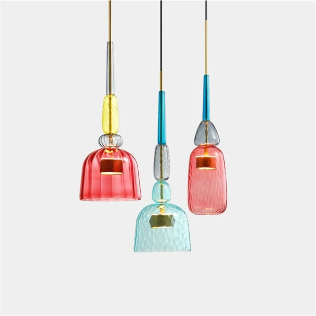 Lampa Wisząca Szklana | Kolorowa Designerska Lampa-Ceiling Lamp-Polizatto