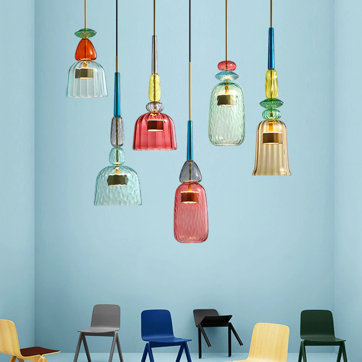 Lampa Wisząca Szklana | Kolorowa Designerska Lampa-Ceiling Lamp-Polizatto