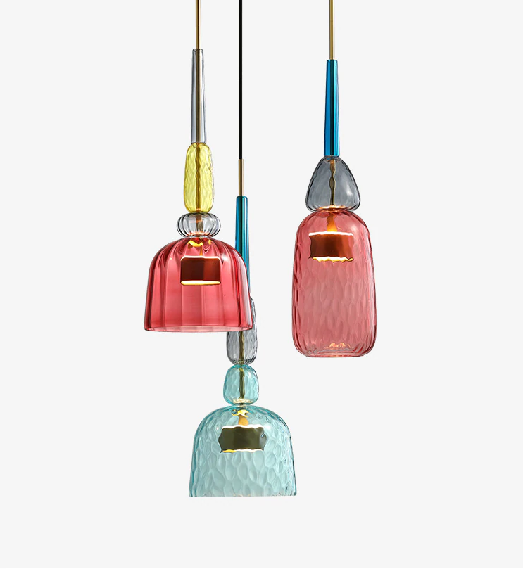 Lampa Wisząca Szklana | Kolorowa Designerska Lampa-Ceiling Lamp-Polizatto