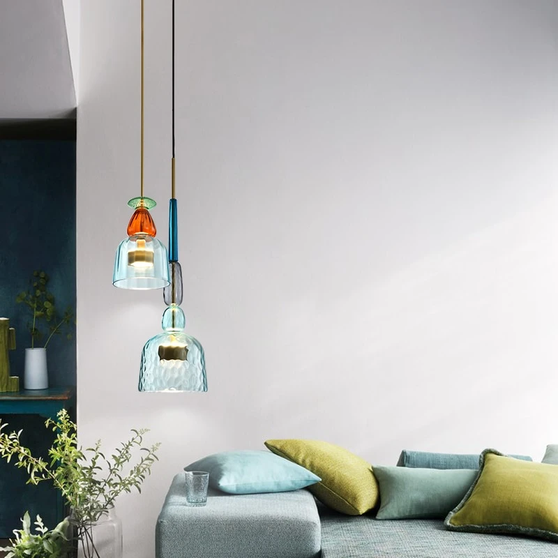 Lampa Wisząca Szklana | Kolorowa Designerska Lampa-Ceiling Lamp-Polizatto